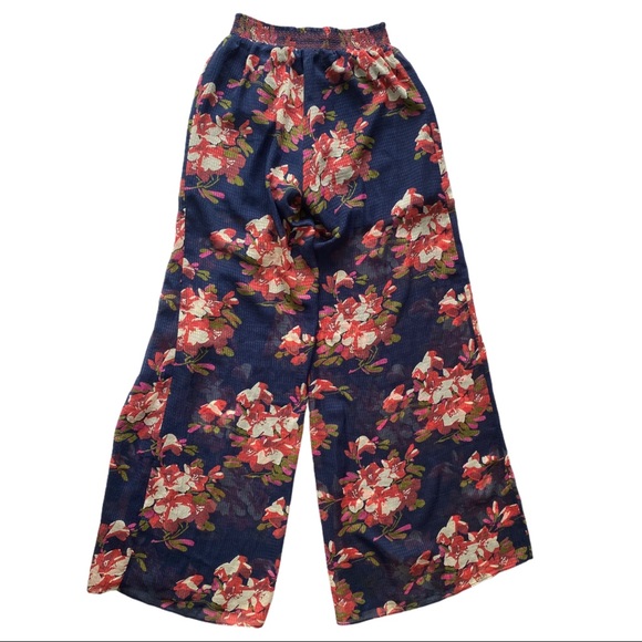 Anthropologie Elevenses Fire Lily Sheer Palazzo - Picture 4 of 10